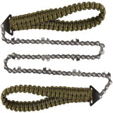 Hand Saw Portable Pocket Chain Saw Paracord Handle Emergency Survival survival BushLine Green Army Green