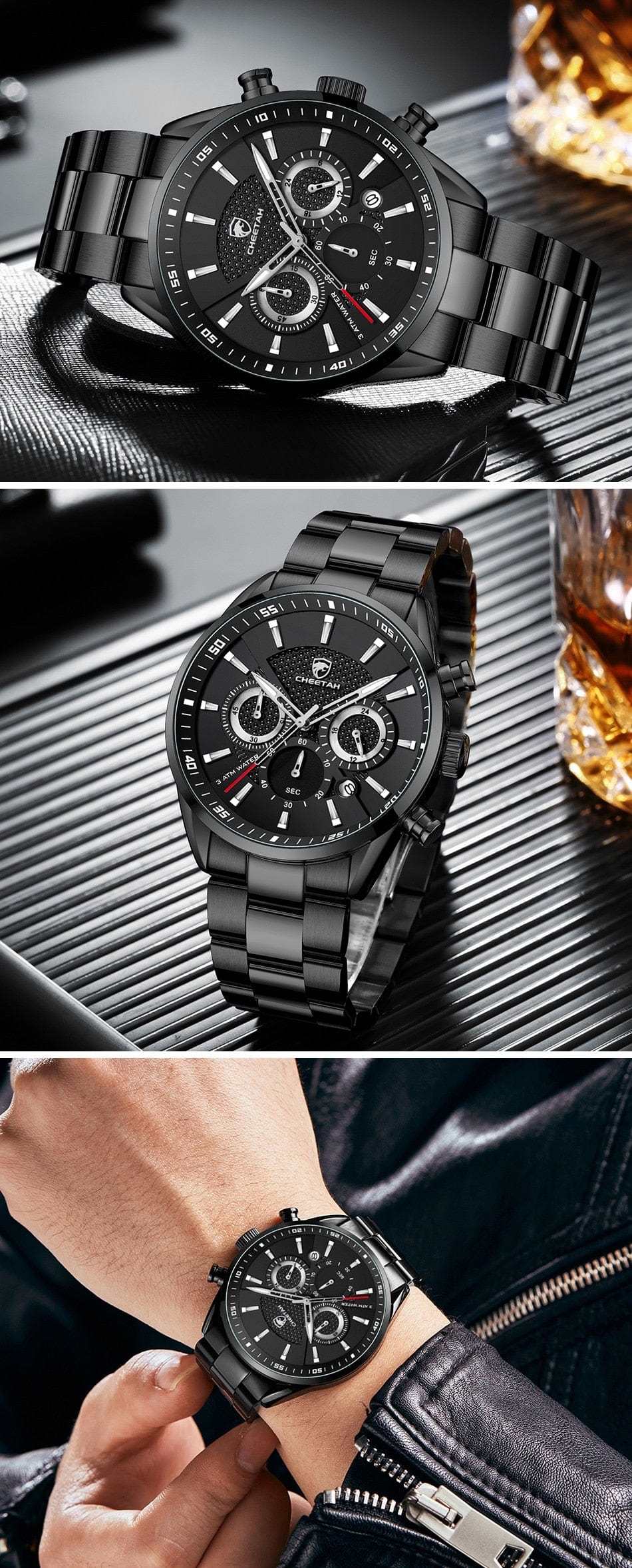 CHEETAH 1613G Casual Sport Chronograph Watch Quartz Watchs  BushLine