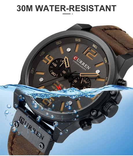 CURREN 8314 Waterproof Sport Watch Genuine Leather Watchs  