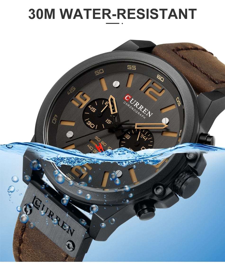 CURREN 8314 Waterproof Sport Watch Genuine Leather Watchs  BushLine