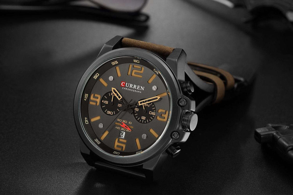 CURREN 8314 Waterproof Sport Watch Genuine Leather Watchs  BushLine