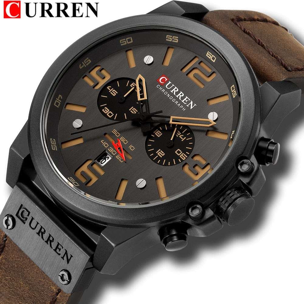 CURREN 8314 Waterproof Sport Watch Genuine Leather Watchs  BushLine