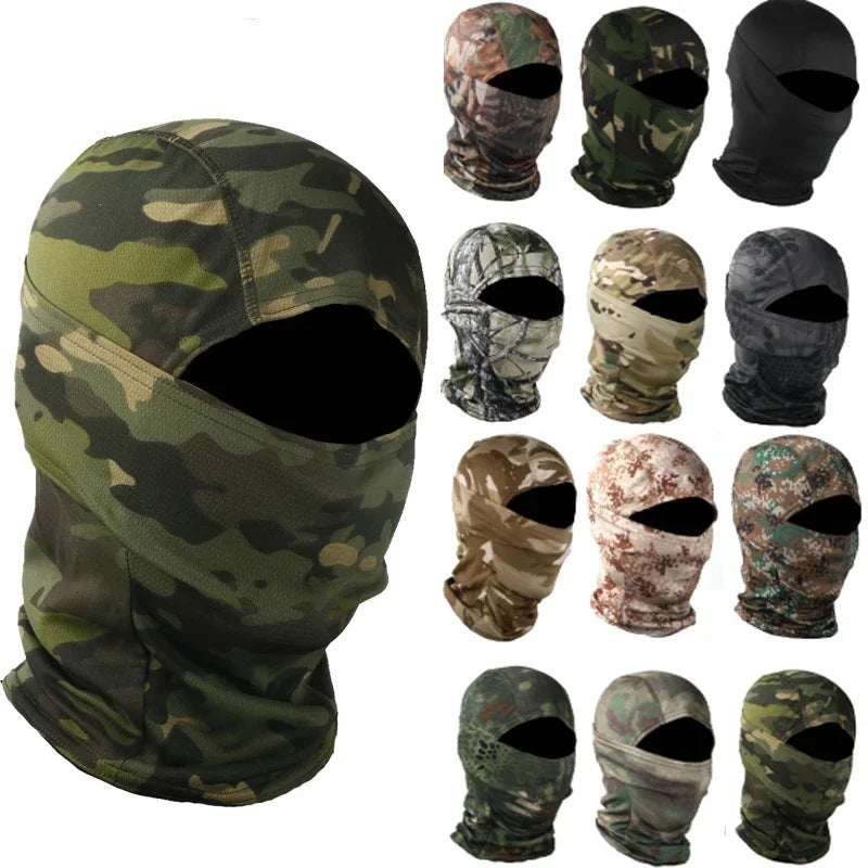 Camo Balaclava Full Face Cap Helmet Liner Neck Gaiter Outdoor Clothing  