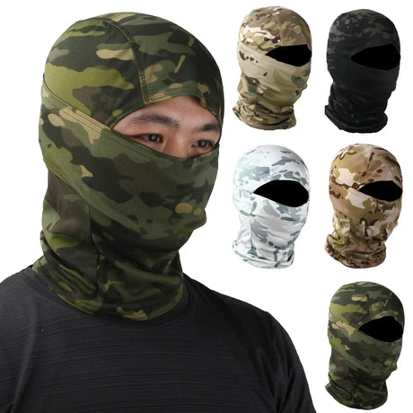 Camo Balaclava Full Face Cap Helmet Liner Neck Gaiter Outdoor Clothing  