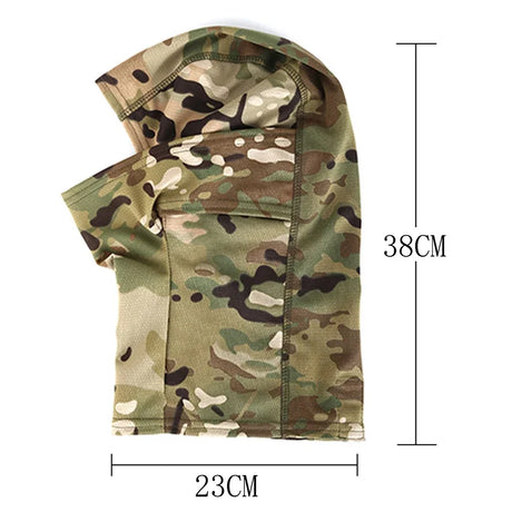 Camo Balaclava Full Face Cap Helmet Liner Neck Gaiter Outdoor Clothing  