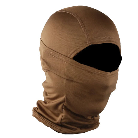 Camo Balaclava Full Face Cap Helmet Liner Neck Gaiter Outdoor Clothing BushLine Brown