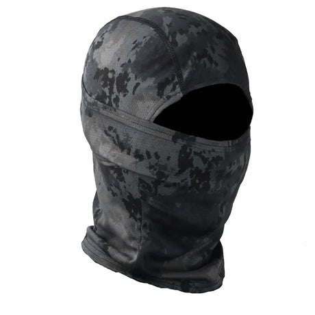 Camo Balaclava Full Face Cap Helmet Liner Neck Gaiter Outdoor Clothing BushLine Striped black