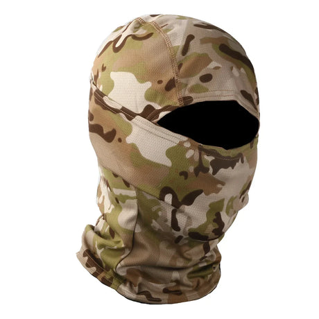 Camo Balaclava Full Face Cap Helmet Liner Neck Gaiter Outdoor Clothing BushLine Scorpion desert