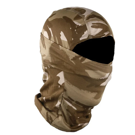 Camo Balaclava Full Face Cap Helmet Liner Neck Gaiter Outdoor Clothing BushLine British desert