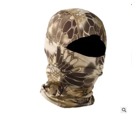Camo Balaclava Full Face Cap Helmet Liner Neck Gaiter Outdoor Clothing BushLine PythonDesert