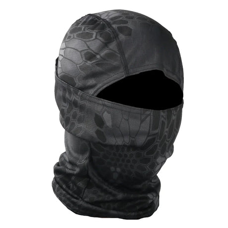 Camo Balaclava Full Face Cap Helmet Liner Neck Gaiter Outdoor Clothing BushLine Python black