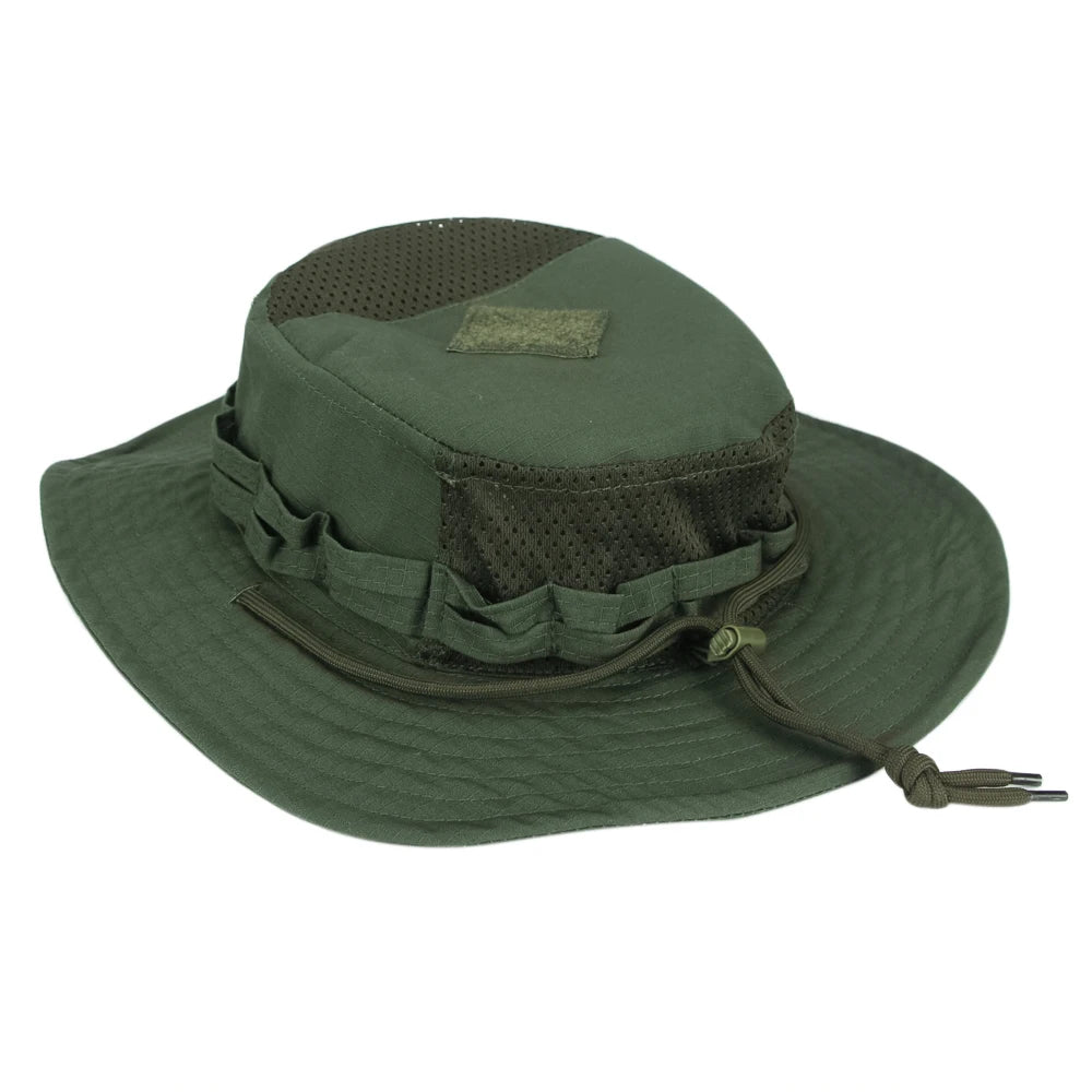 Camo Brimmed Breathable Bucket Hat tactical hats  BushLine