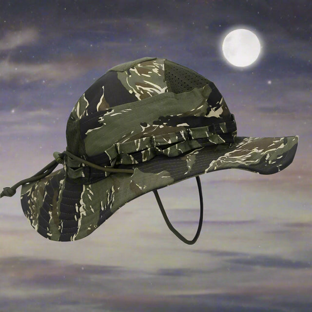 Camo Brimmed Breathable Bucket Hat tactical hats BushLine Tiger Spot Jungle