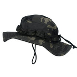 Camo Brimmed Breathable Bucket Hat tactical hats BushLine American Black