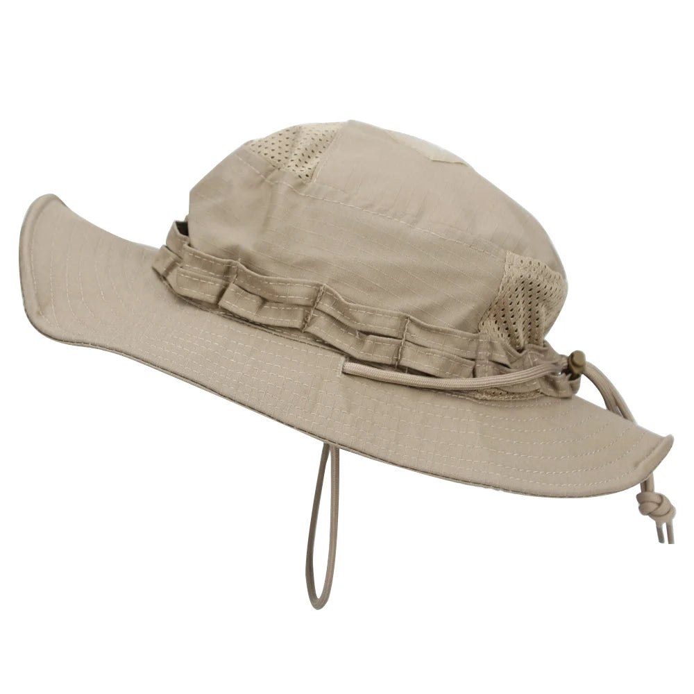 Camo Brimmed Breathable Bucket Hat tactical hats BushLine Khaki
