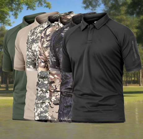 Camo Polo Shirt - Quick-drying, Breathable