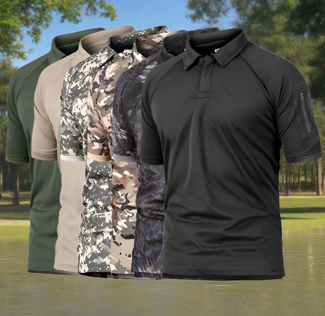 Camo Polo Shirt - Quick-drying, Breathable