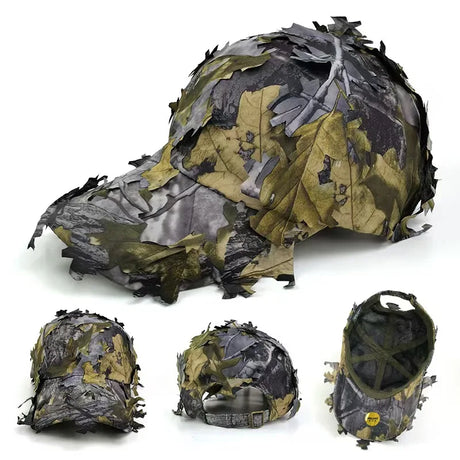 Camouflage Boonie Hats 3D Leaves Camo Tactical Ghillie Caps tactical hats  