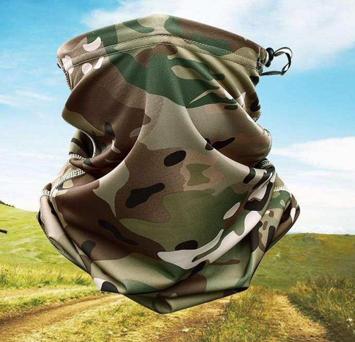 Camouflage Neck &  Face Sun Germ Shield Outdoor Clothing  