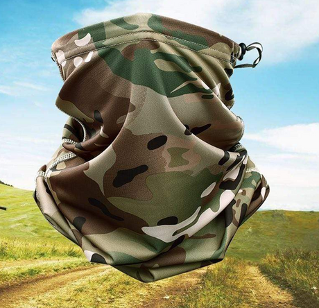 Camouflage Neck &  Face Sun Germ Shield Outdoor Clothing  