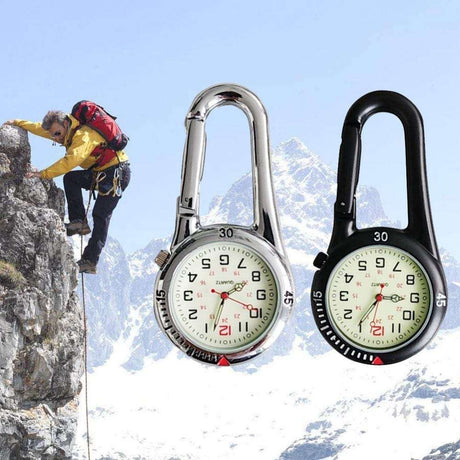 Carabiner Compass Watch Black or Silver Optics  BushLine