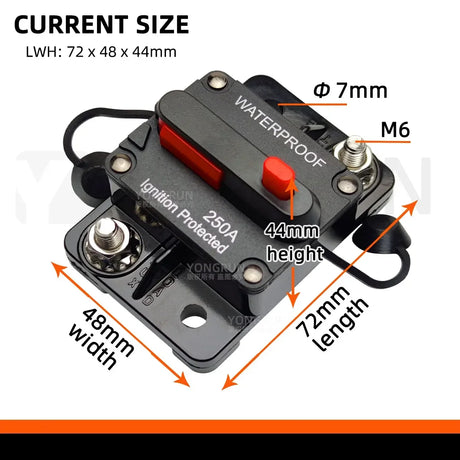 Circuit Breaker Fuse 20A to 300A Manual Reset Waterproof 12V 48V electrical supplys  