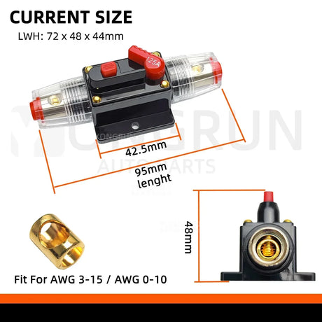 Circuit Breaker Fuse 20A to 300A Manual Reset Waterproof 12V 48V electrical supplys  
