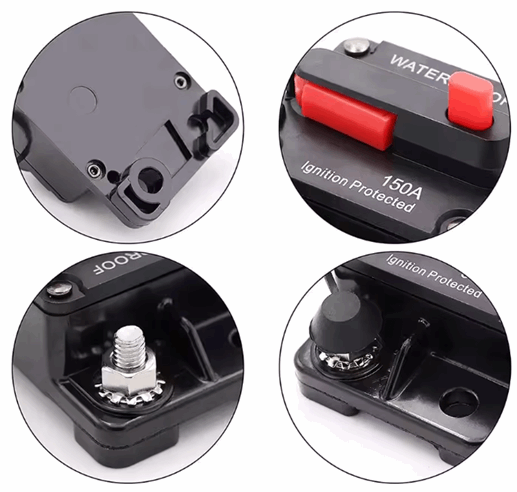 Circuit Breaker Fuse 20A to 300A Manual Reset Waterproof 12V 48V electrical supplys  BushLine