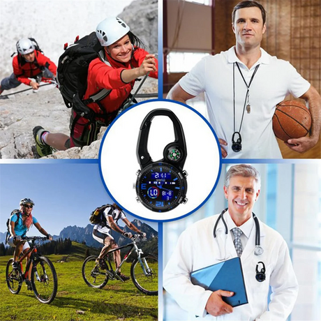 Clip On Carabiner Digital Sports Watches Quartz Optics  