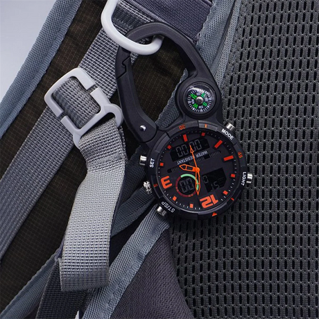 Clip On Carabiner Digital Sports Watches Quartz Optics  