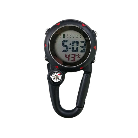 Clip On Carabiner Digital Sports Watches Quartz Optics BushLine Black