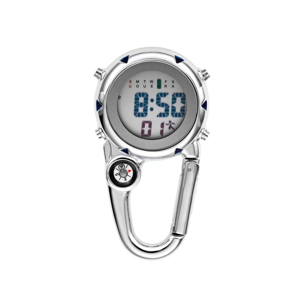 Clip On Carabiner Digital Sports Watches Quartz Optics BushLine Blue