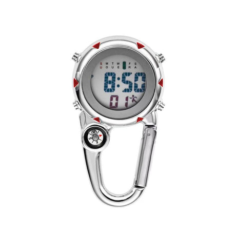 Clip On Carabiner Digital Sports Watches Quartz Optics BushLine Red