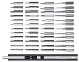 Forty-eight S2 bits arranged in rows above the grey pen-style electric driver