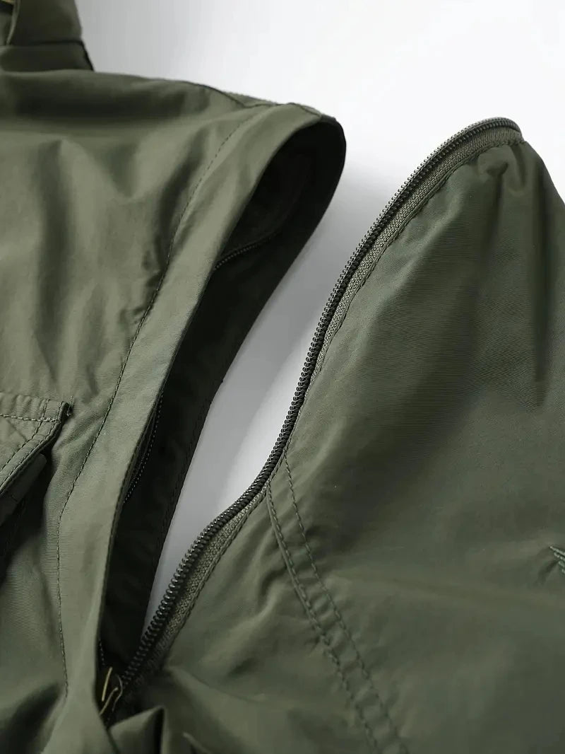 Detachable Sleeves & Hood Windproof Jacket Outdoor Clothing  BushLine