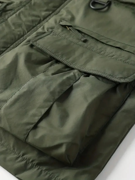 Detachable Sleeves & Hood Windproof Jacket Fleece Lined Workwear Outdoor Clothing  