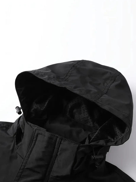 Detachable Sleeves & Hood Windproof Jacket Fleece Lined Workwear Outdoor Clothing  