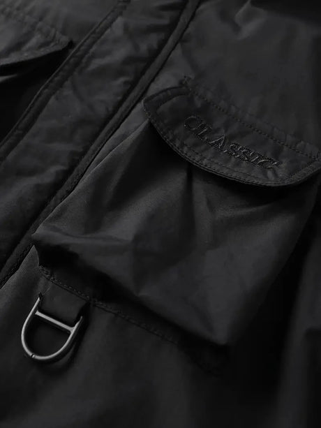 Detachable Sleeves & Hood Windproof Jacket Fleece Lined Workwear Outdoor Clothing  