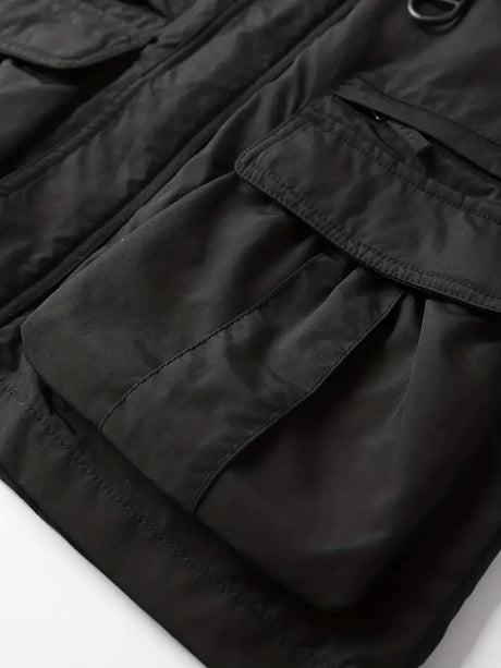 Detachable Sleeves & Hood Windproof Jacket Fleece Lined Workwear Outdoor Clothing  