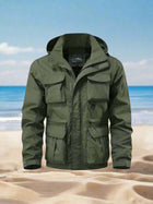 Detachable Sleeves & Hood Windproof Jacket Fleece Lined Workwear Outdoor Clothing  