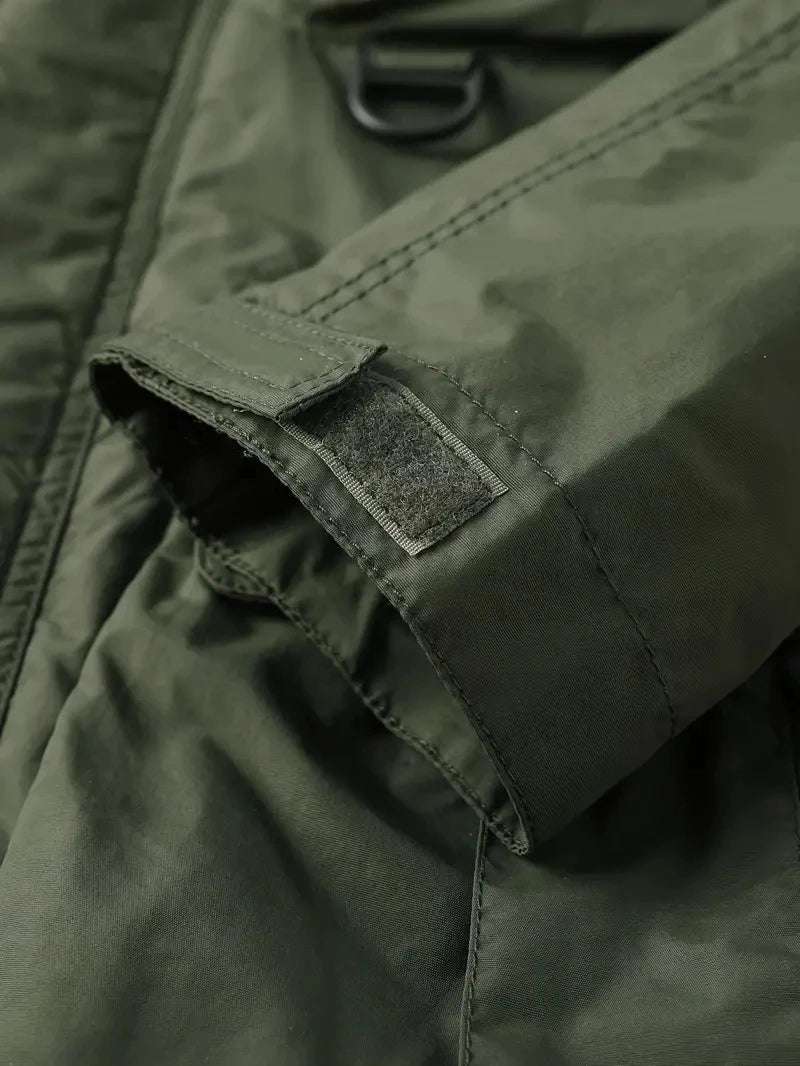 Detachable Sleeves & Hood Windproof Jacket Fleece Lined Workwear Outdoor Clothing  