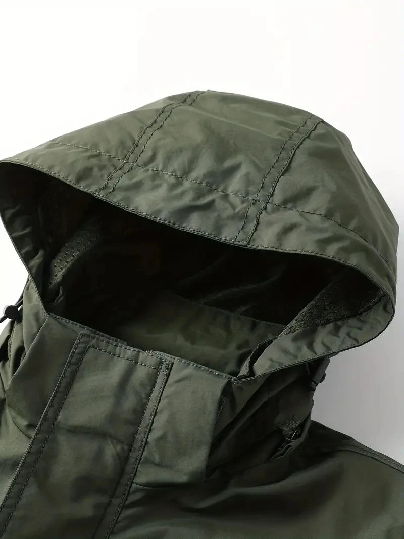 Detachable Sleeves & Hood Windproof Jacket Fleece Lined Workwear Outdoor Clothing  BushLine