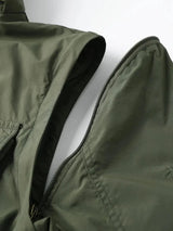 Detachable Sleeves & Hood Windproof Jacket Fleece Lined Workwear Outdoor Clothing  BushLine