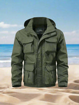 Detachable Sleeves & Hood Windproof Jacket Fleece Lined Workwear Outdoor Clothing BushLine Green M
