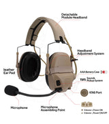 Digital Dual DSP Tactical Headset - Advanced Noise Reduction   