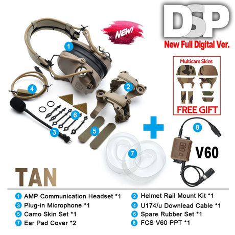 Digital Dual DSP Tactical Headset - Advanced Noise Reduction   