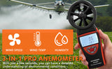 Digital Rechargeable Anemometer Wind Speed Temp Humidity Wind Power  BushLine
