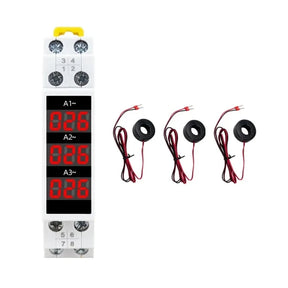 Din Rail Mount 3 Phase Ampere Meter Current Meter Indicator LED electrical supplys  