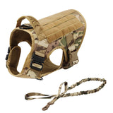 Dog Harness Collar Leash Bags No Pull Dog Stuff BushLine Camo 2pcs Set S
