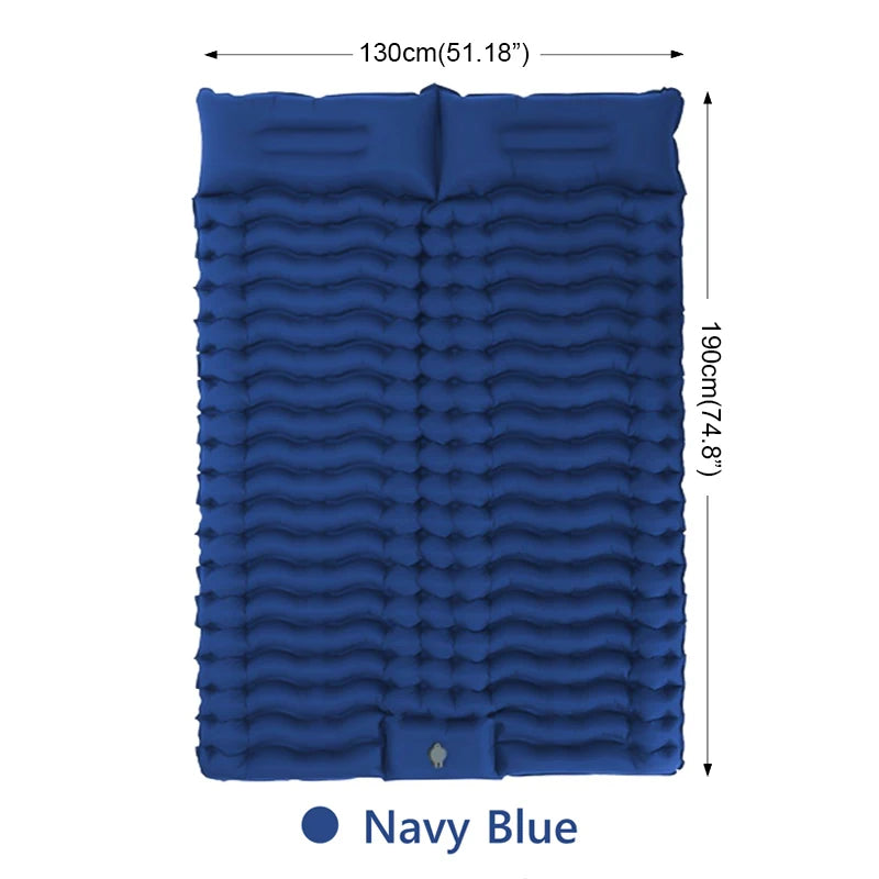 Double Sleep Mattress Self-Inflating  with Pillow Air Bed Camping Equipment  BushLine